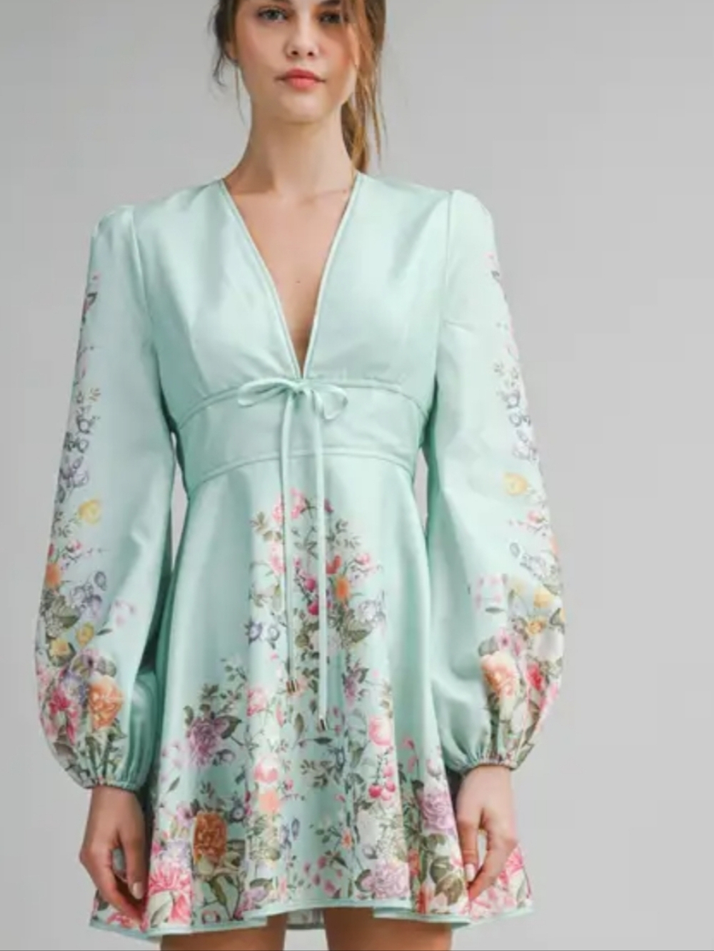 NWT Le Cliche' Safe Meadow Floral Mint Dress    Size S
